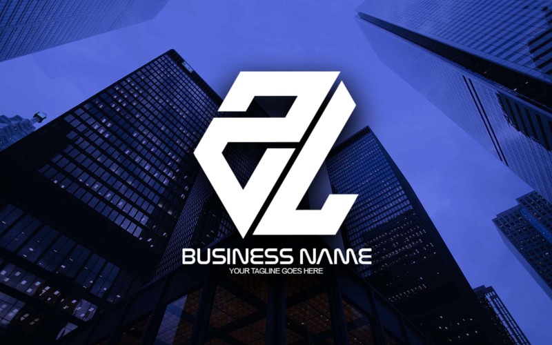 Professional ZL Letter Logo Design poligonale per il tuo business - Identità del marchio