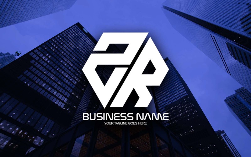 Professioneel veelhoekig ZR-letterlogo-ontwerp voor uw bedrijf - merkidentiteit