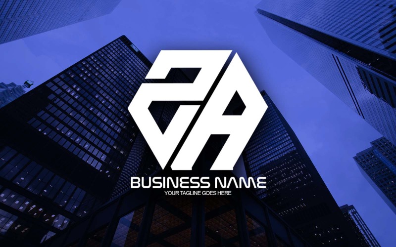 Professionell polygonal ZA-bokstavslogodesign för ditt företag - varumärkesidentitet