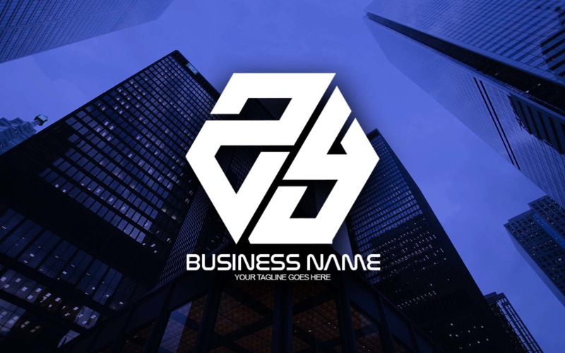 Professionelles polygonales ZY-Buchstaben-Logo-Design für Ihr Unternehmen - Markenidentität