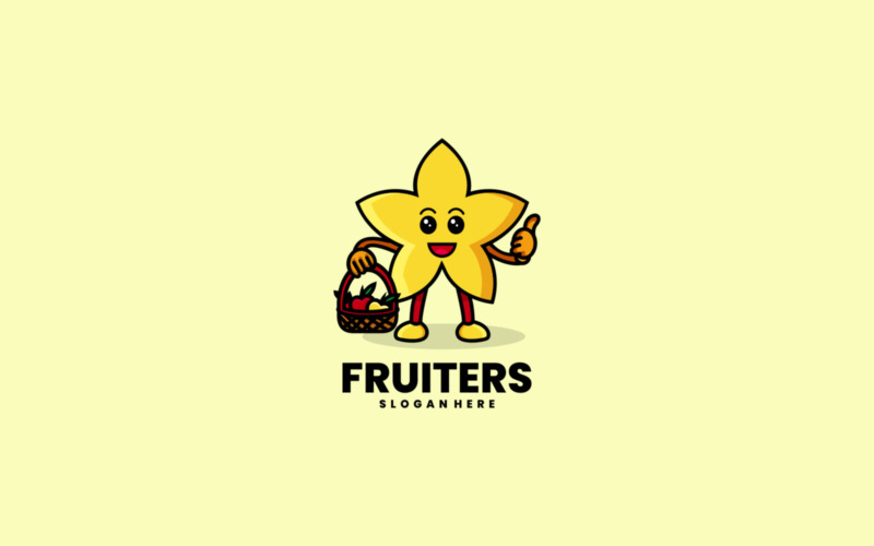 Stjärna frukt tecknad logotyp stil