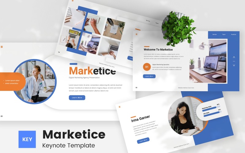 Marketice — Keynote-mall för Digital Marketing Agency