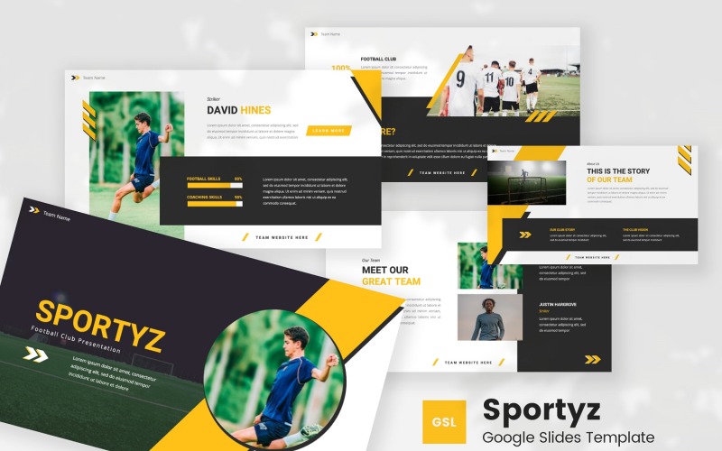 Sportyz — 足球俱乐部 Google 幻灯片模板