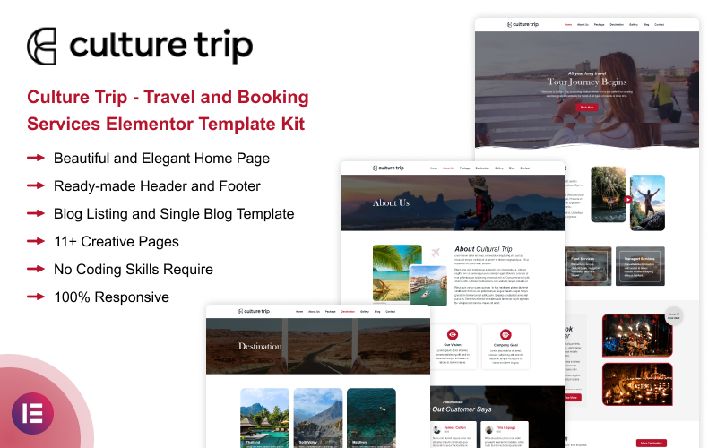 Kulturreise - Reise- und Buchungsdienste Elementor Template Kit