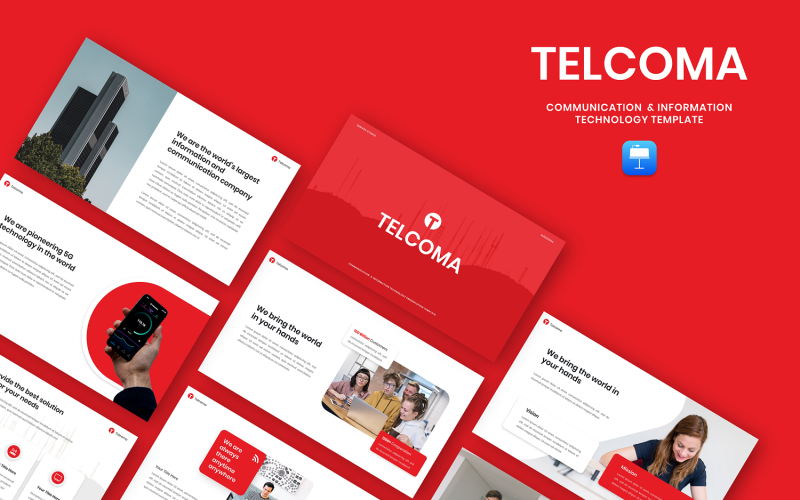 Telcoma - Šablona hlavní myšlenky komunikace a informačních technologií