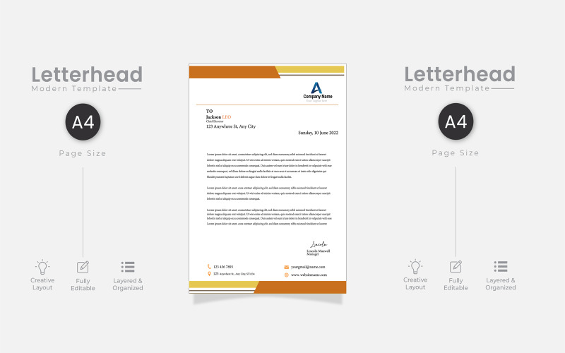 Firmenbriefkopf - Corporate Identity-Vorlage