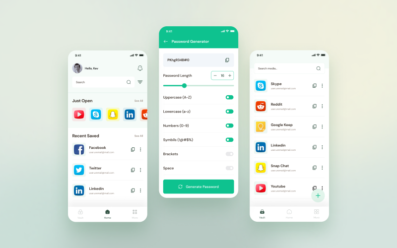 Kit interfaccia utente dell'app Gestore password