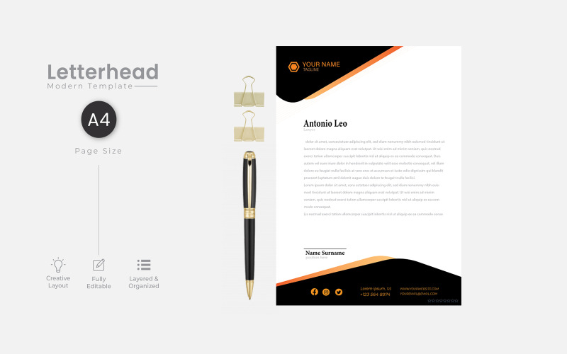 Lawyer Letterhead - Corporate Identity Template