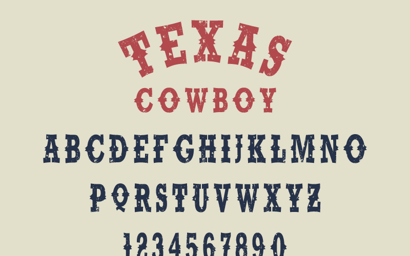 Tipo di carattere retrò Texas Cowboy Grunge