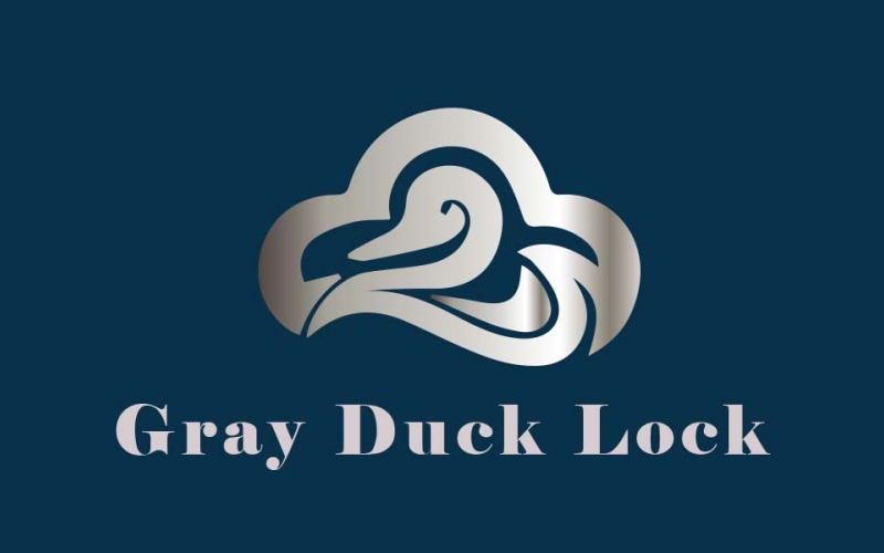 El logotipo de Bird Grey Duck Lock #316608 - TemplateMonster
