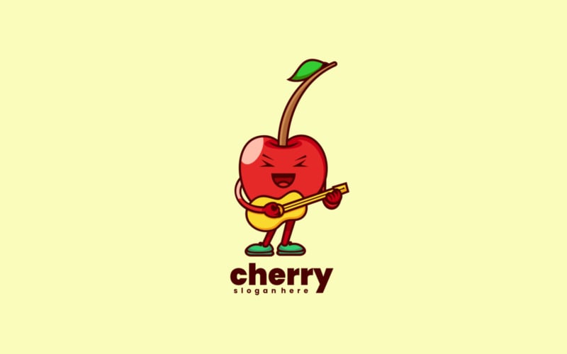 Styl Logo kreskówka maskotka wiśnia