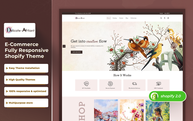 Delicate-Artian Premium Art and Painting Shopify 2.0-tema
