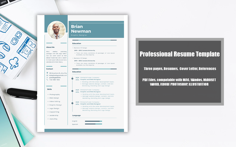 Modèle de CV imprimable PDF Brian Newman