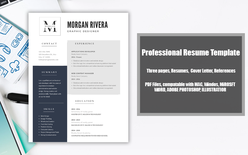 Modello di curriculum stampabile PDF Morgan Rivera