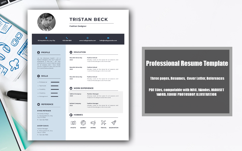 Modelo de currículo para impressão PDF Tristan Beck