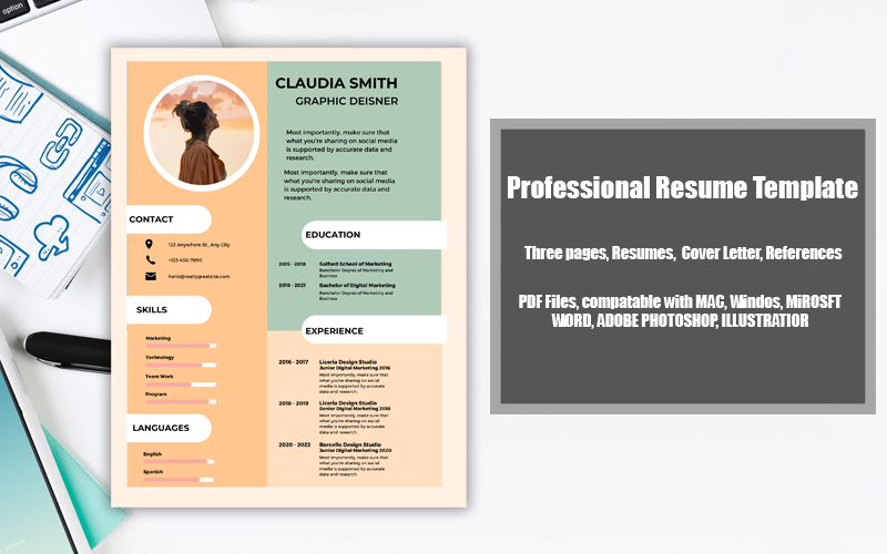 Printable Resume Template PDF Graphic Designer