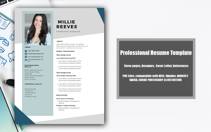 Printable Resume Template PDF Millie Reeves