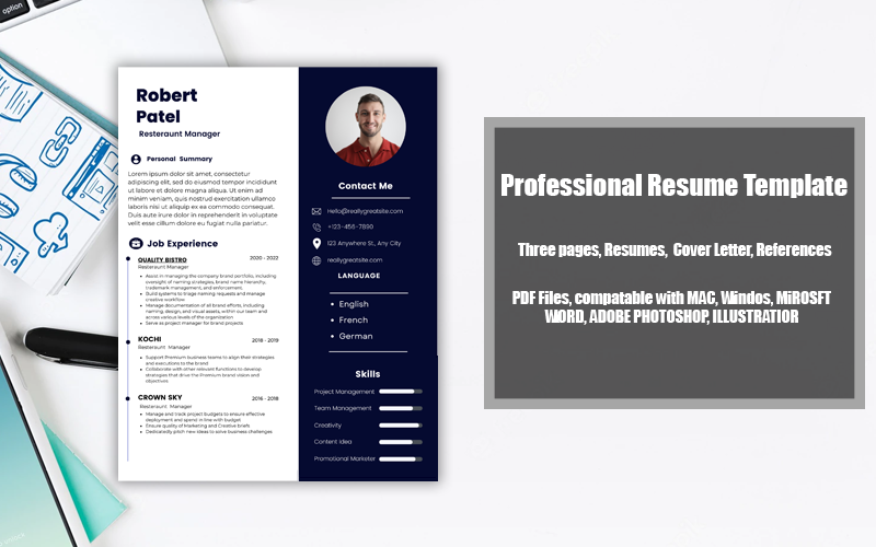 Printable Resume Template PDF Resteraunt Manager