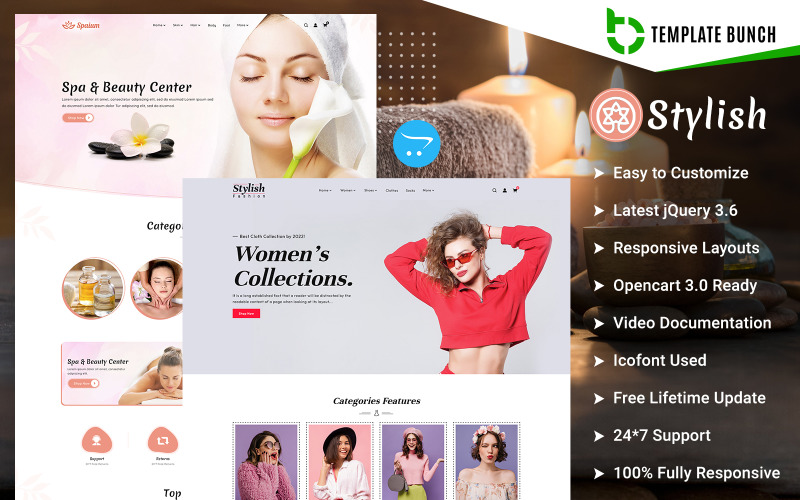 Stilvoll - Spa und Mode - Responsives OpenCart-Thema für E-Commerce