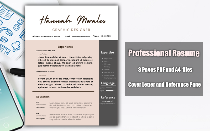 Szablon CV do wydrukowania PDF Brązowy, jasnobrązowy i biały