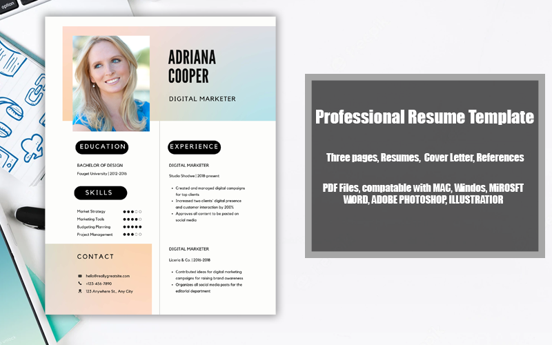 Szablon CV do wydrukowania PDF Wklejony