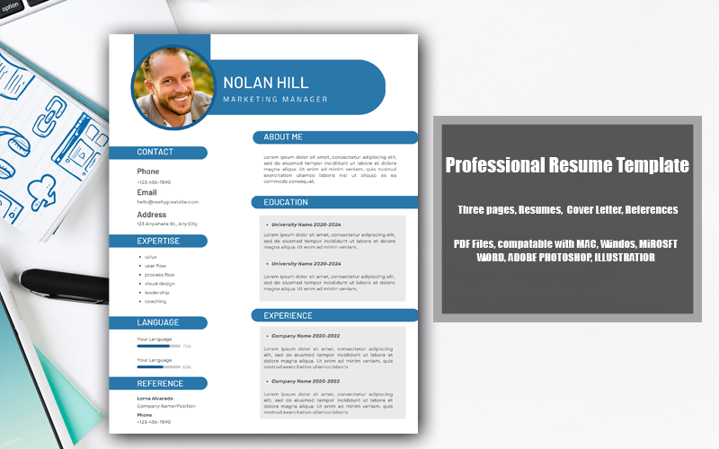 Utskrivbar CV-mall PDF Nolan Hill
