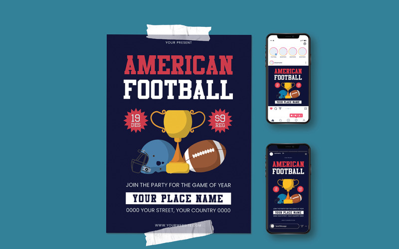 American Football Competitie Flyer