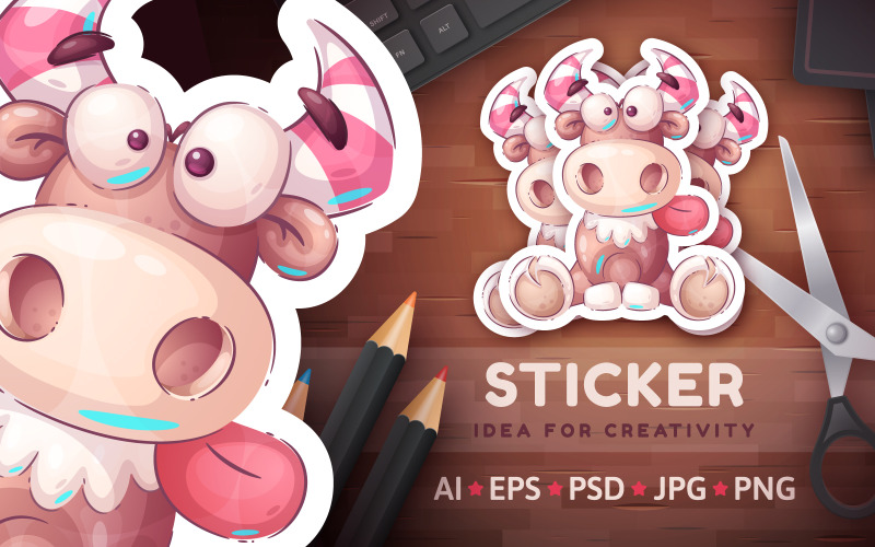 Aufkleber Big Bull | Cartoon-PNG