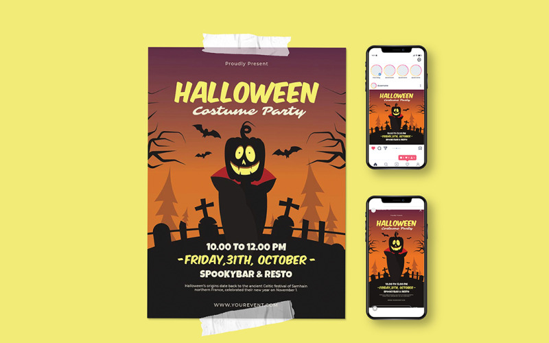 Dépliant d'invitation au festival d'Halloween