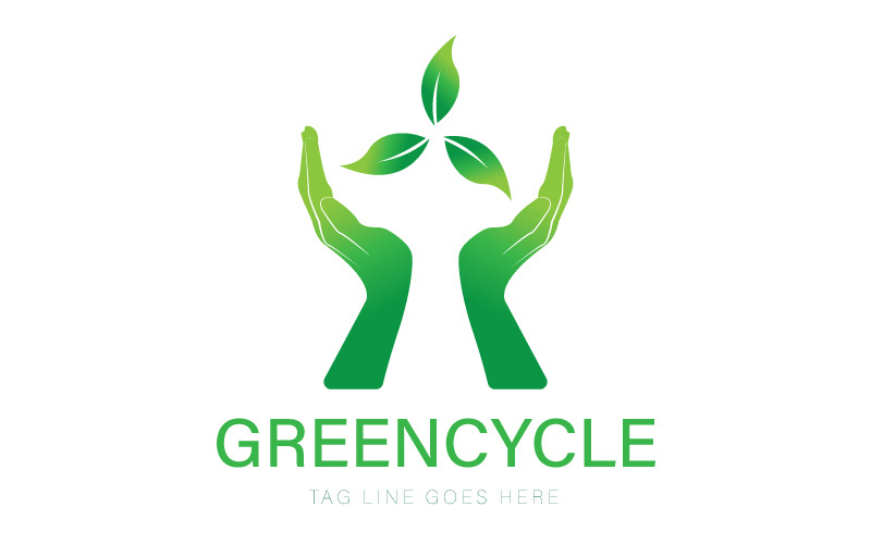 Modello di logo di riciclo naturale - Logo di riciclo