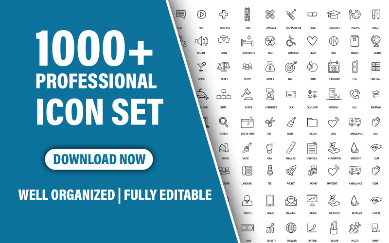 Pacchetto set di icone professionali 1000+