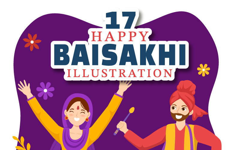 17 Boldog Baisakhi illusztráció