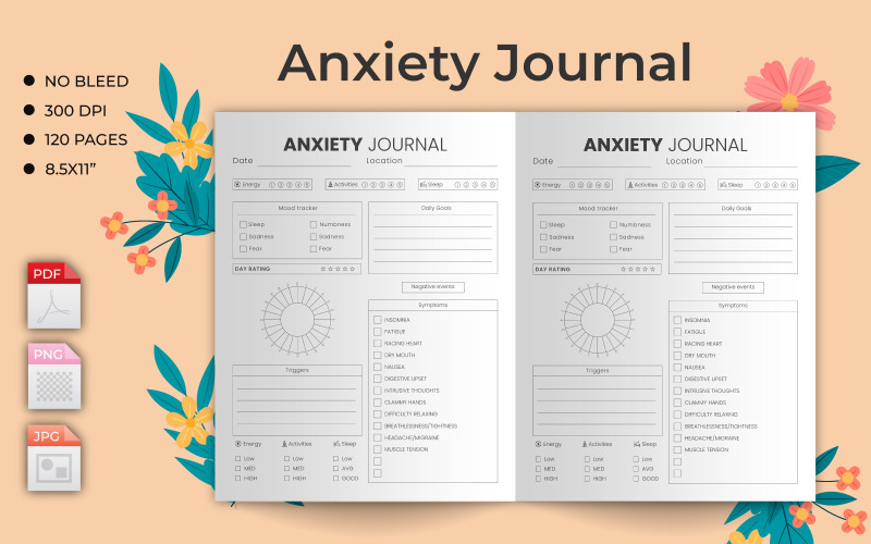 Це Anxiety Journal – KDP Interior. Це KDP Interior на 100% перевірено на Amazon KDP