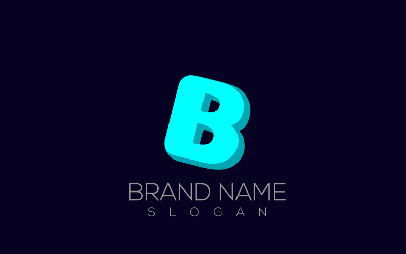 3D B | Wektor 3D litera B Logo Design