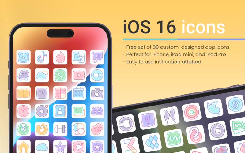 Set di icone del telefono iOS 16 gratuito