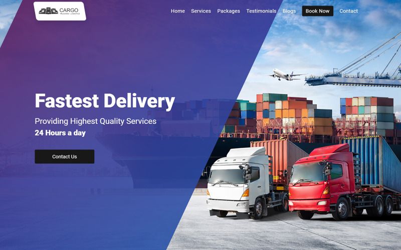Verhuizers - Bootstrap-bestemmingspaginasjabloon voor vracht- en logistiekbedrijf