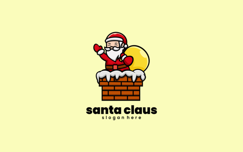 Weihnachtsmann-Cartoon-Logo-Stil