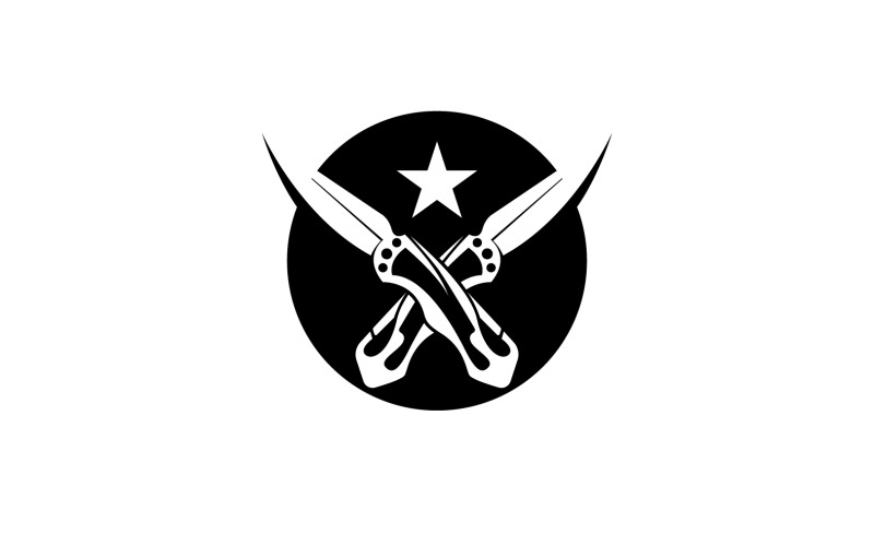 Guerre commando couteau icône logo vecteur version v10
