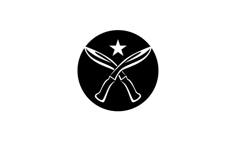 Háborús kommandós kés ikon logó vektoros verzió v11