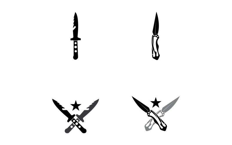 Háborús kommandós kés ikon logó vektoros verzió v5