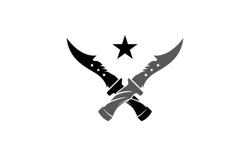Versão do vetor do logotipo do ícone da faca de comando de guerra v14