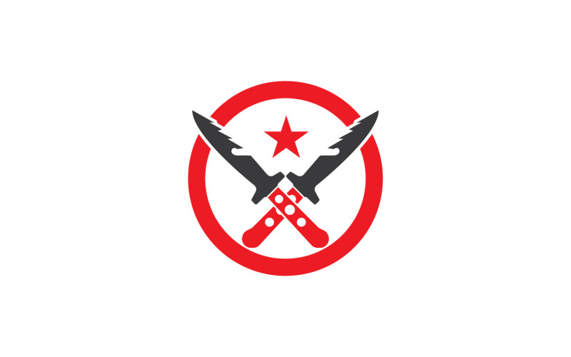Versão vetorial do logotipo do ícone da faca de comando de guerra v7