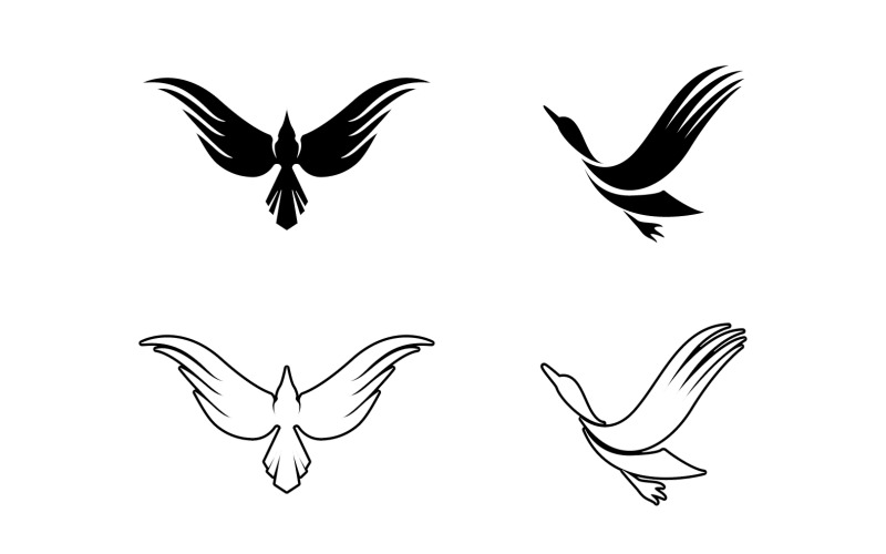 Fågelvinge flygande djur logotyp vektor design version 27