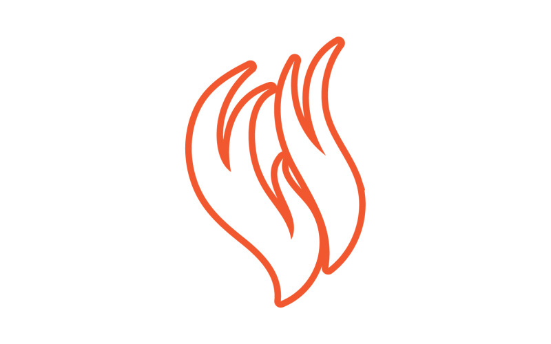 Feu flamme icône logo modèle élément de conception v16