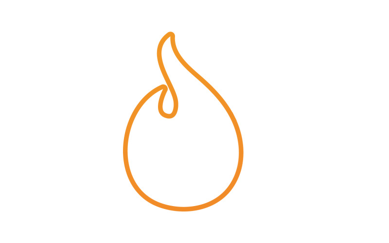 Feu flamme icône logo modèle élément de conception v18
