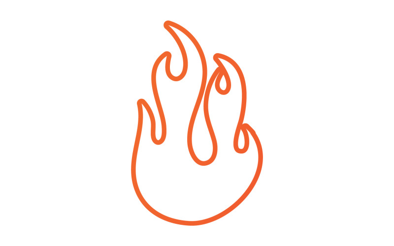 Feu flamme icône logo modèle élément de conception v20