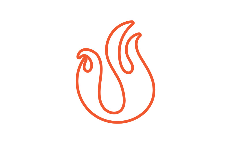 Feu flamme icône logo modèle élément de conception v21