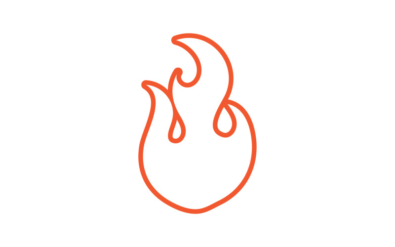 Feu flamme icône logo modèle élément de conception v23