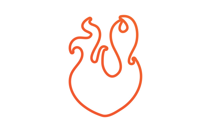 Feu flamme icône logo modèle élément de conception v24