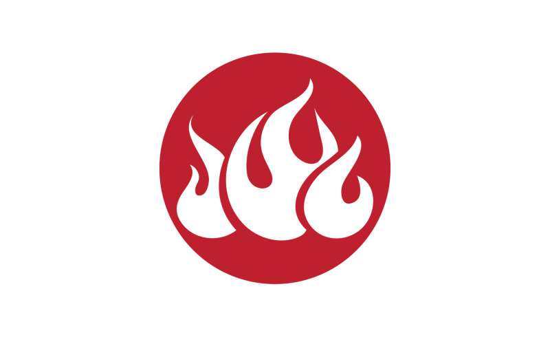Feu flamme icône logo modèle élément de conception v31